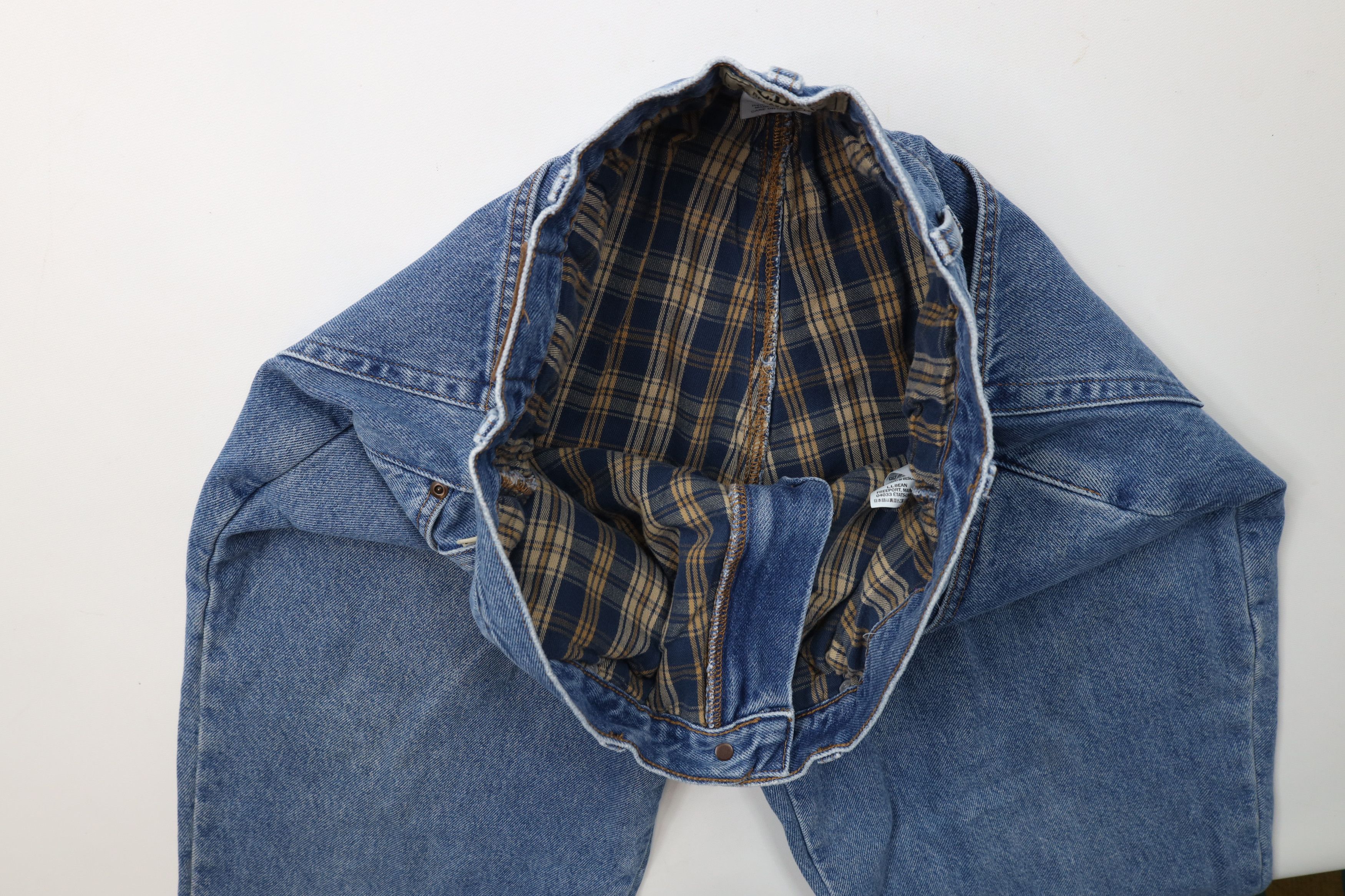 L.L. Bean × Vintage Vintage LL Bean Relaxed Fit Flannel Lined Denim Jeans Blue Size US 36 / EU 52 - 10 Thumbnail