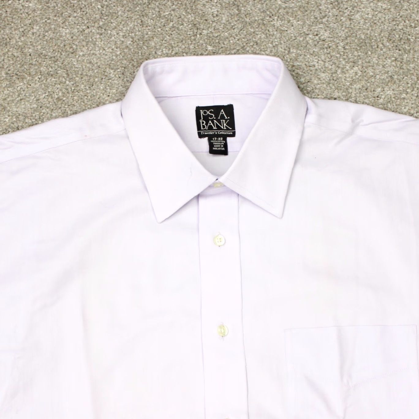 Jos. A. Bank Jos. A. Bank Shirt Mens 17, 33 Purple Traveler's Collection Cotton Long Sleeve Dress Shirt Size US XL / EU 56 / 4 - 7 Thumbnail