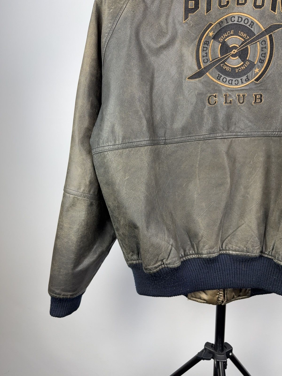 Other Vintage 90s Picdor Club Air Force Leather Bomber Jacket Size US S / EU 44-46 / 1 - 8 Thumbnail