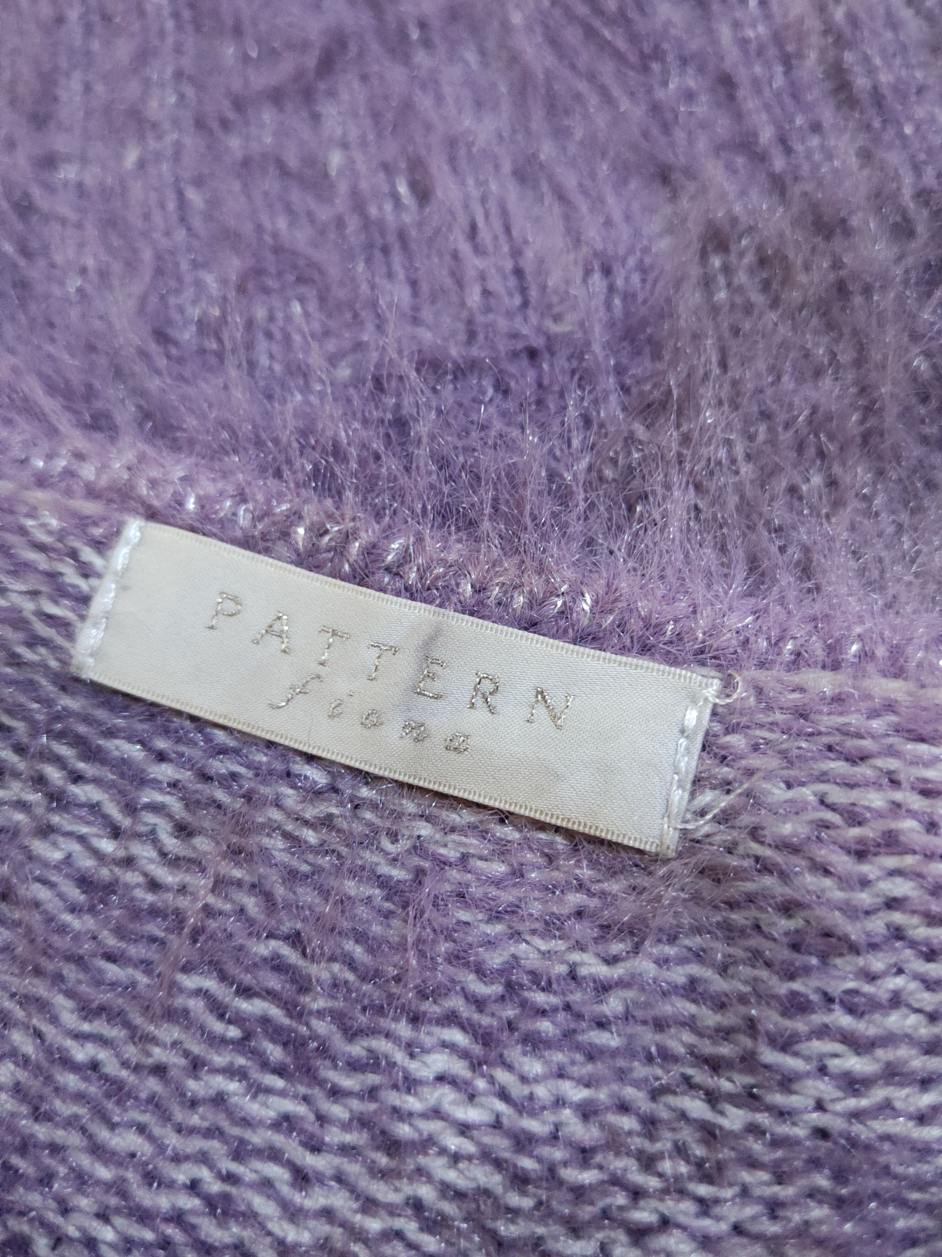 Homespun Knitwear Pattern Fiona Purple faded Shaggy Fur Mohair Knitwear #S2276 Size S / US 4 / IT 40 - 13 Thumbnail