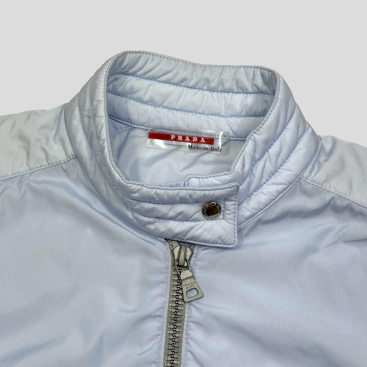 Prada Prada Sport SS00 Ice Blue Nylon Moto Detailed Jacket - IT42 Size S / US 4 / IT 40 - 4 Thumbnail