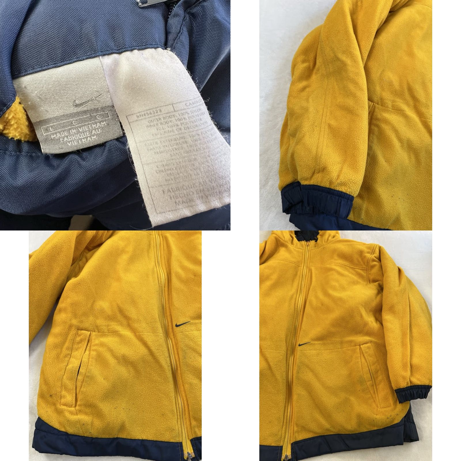 Nike VINTAGE Nike Reversible Jacket Mens L Blue Yellow Fleece Nylon Zip 90s Classic Sports Casual Size US L / EU 52-54 / 3 - 9 Thumbnail