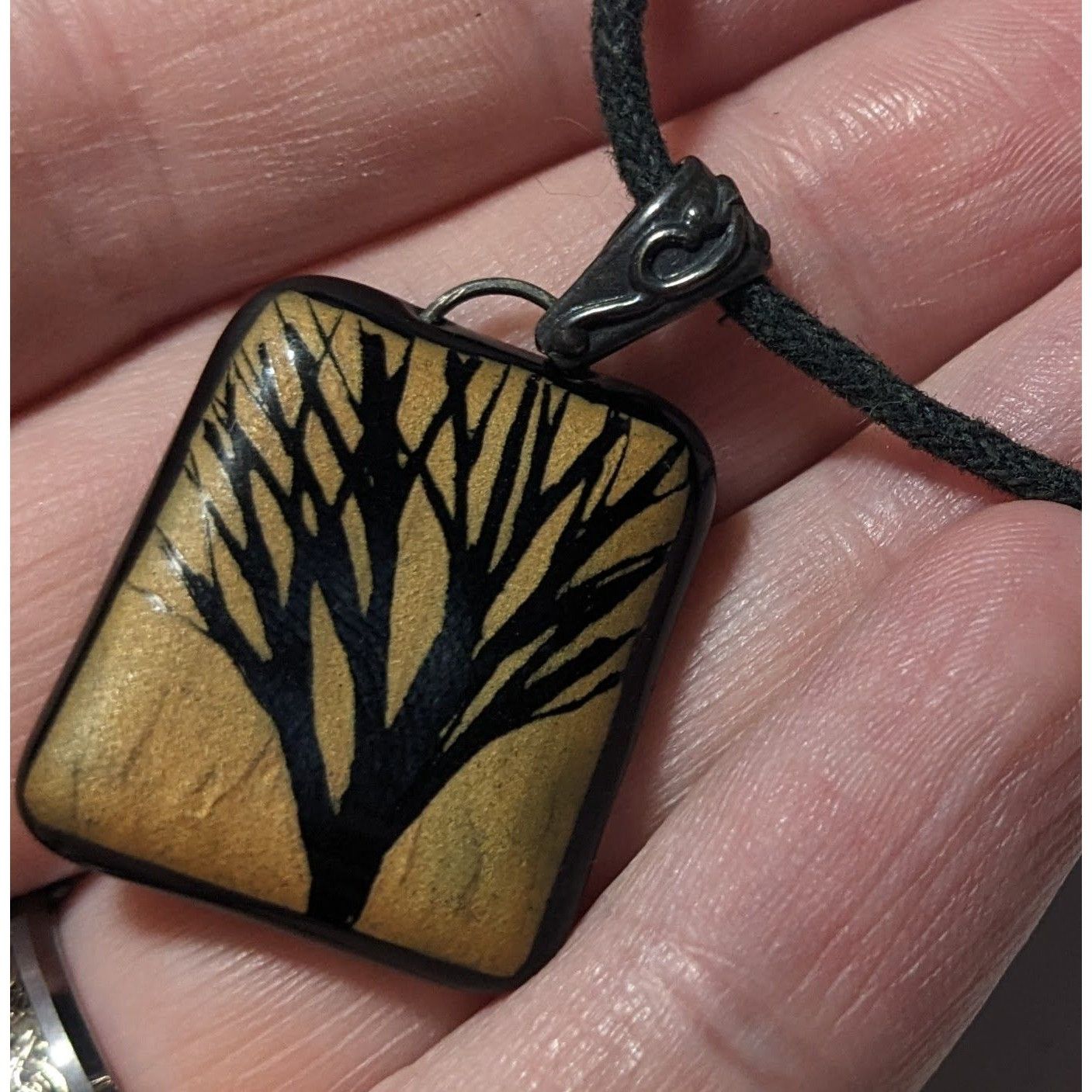 Other Nature Inspired Painted Tree Glass Pendant Necklace Size ONE SIZE - 4 Thumbnail