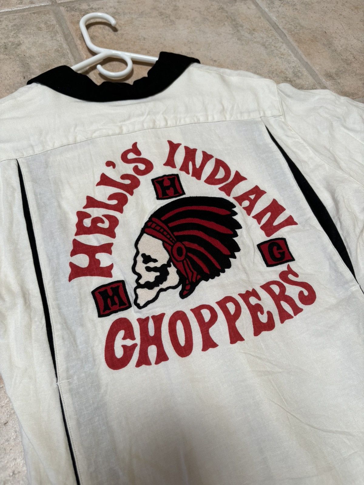 Vintage 60s “Hell’s Indian Choppers” Motorcycle Button Up Size US M / EU 48-50 / 2 - 3 Thumbnail