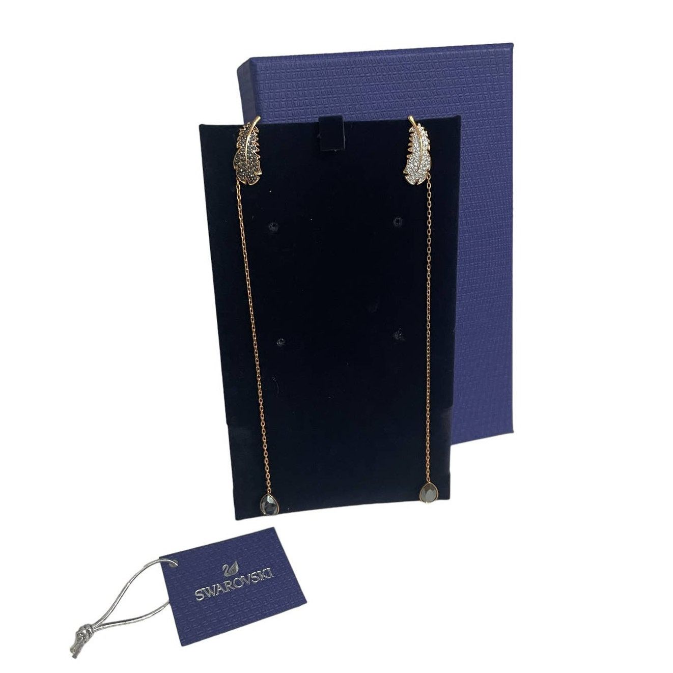 Swarovski Naughty Pierced Earrings Long Black Rose-gold