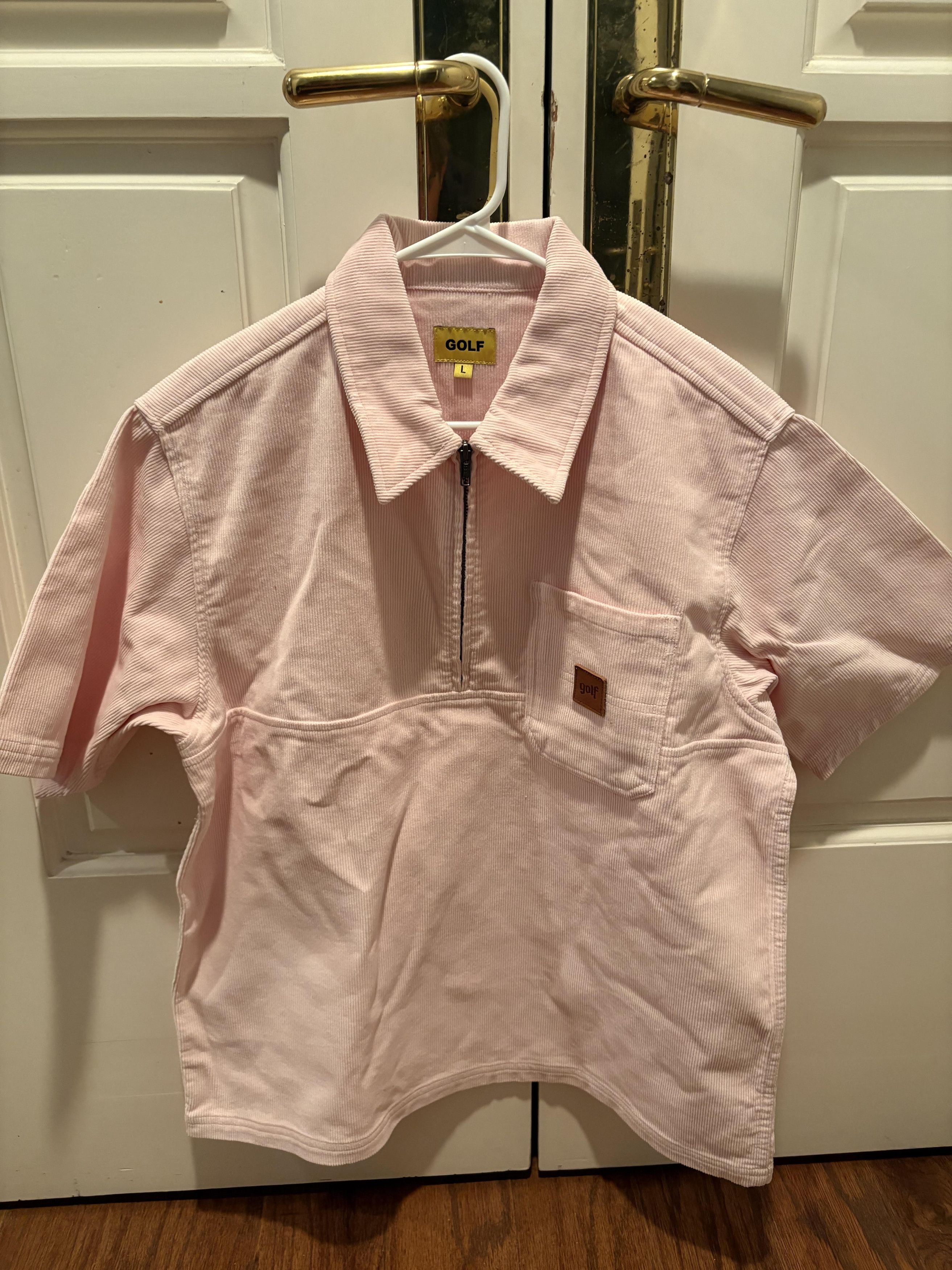 Golf Wang Olde Corduroy Half Zip Work Shirt Pink Size L / US 10 / IT 46 - 3 Thumbnail