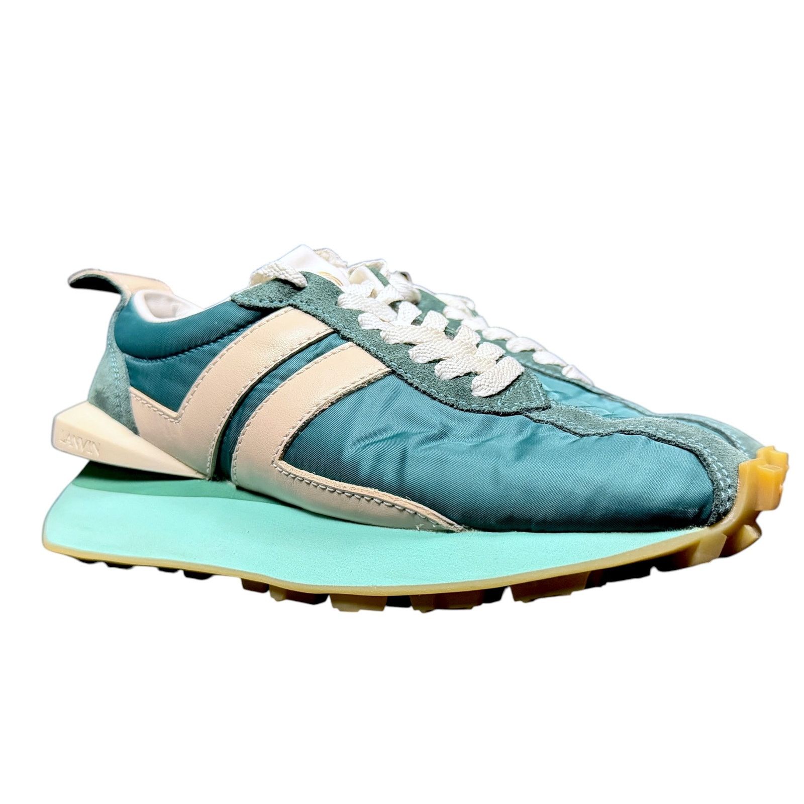 Lanvin Lanvin Women's 37 Peacock Blue White Bumper Sneakers US 6 Size US 6 / IT 36 - 6 Thumbnail