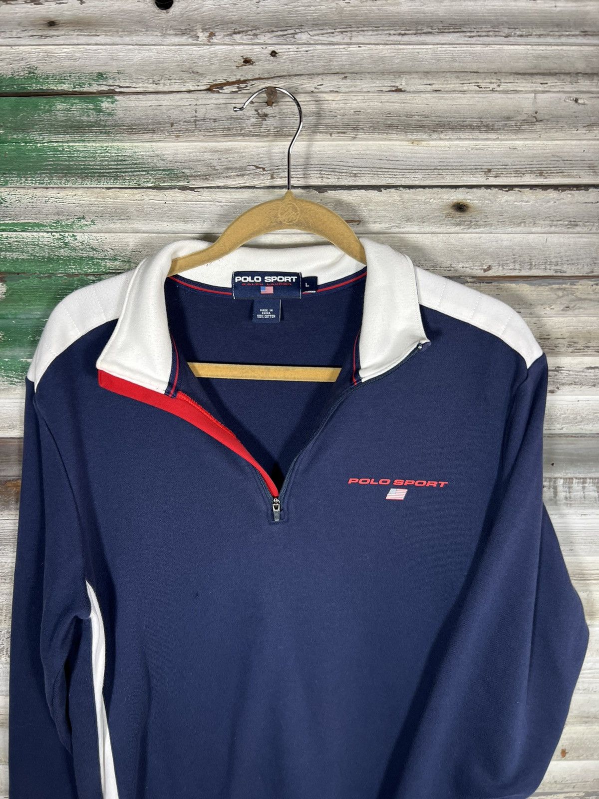 Polo Ralph Lauren × Vintage Vintage Polo Sport Track Jacket Size US L / EU 52-54 / 3 - 3 Thumbnail