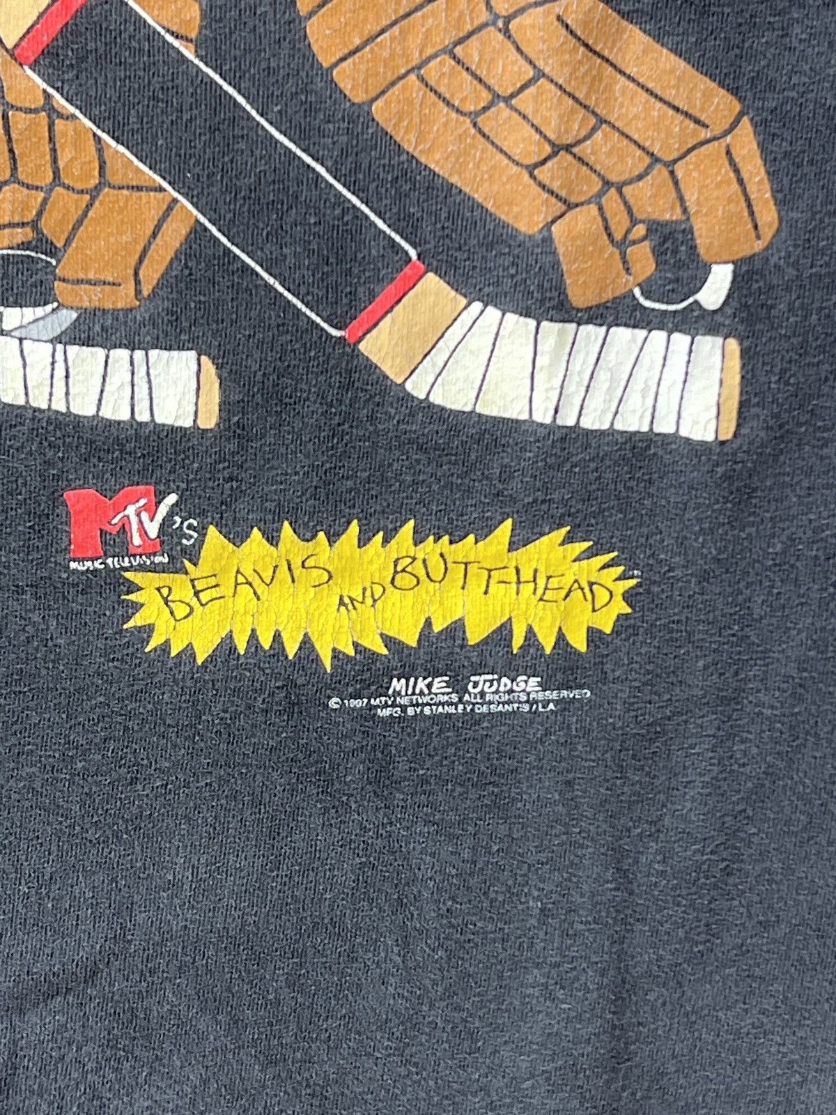 Vintage Vintage 1997 MTV Beavis & Butthead Hockey Ringer Tee Large Size US XL / EU 56 / 4 - 6 Thumbnail