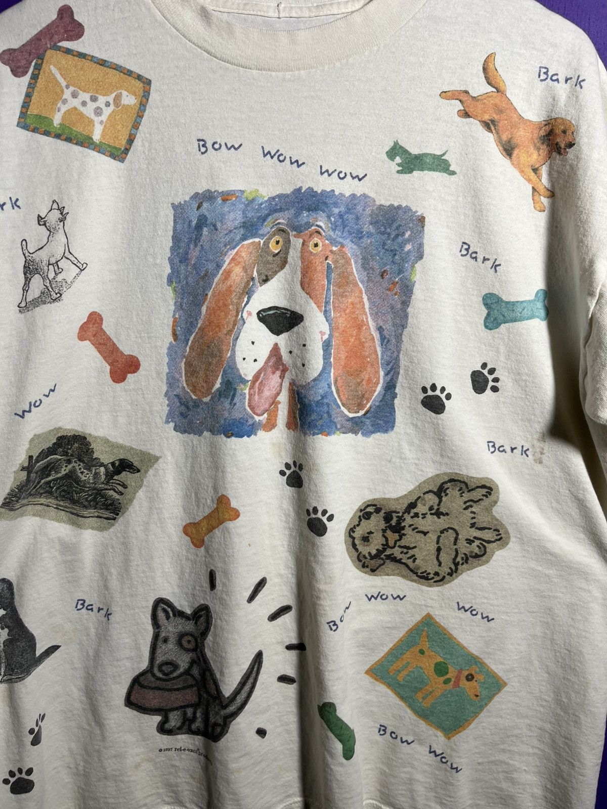 Vintage Vintage 1997 Dog woof woof AOP Art t-shirt Size US XL / EU 56 / 4 - 3 Thumbnail