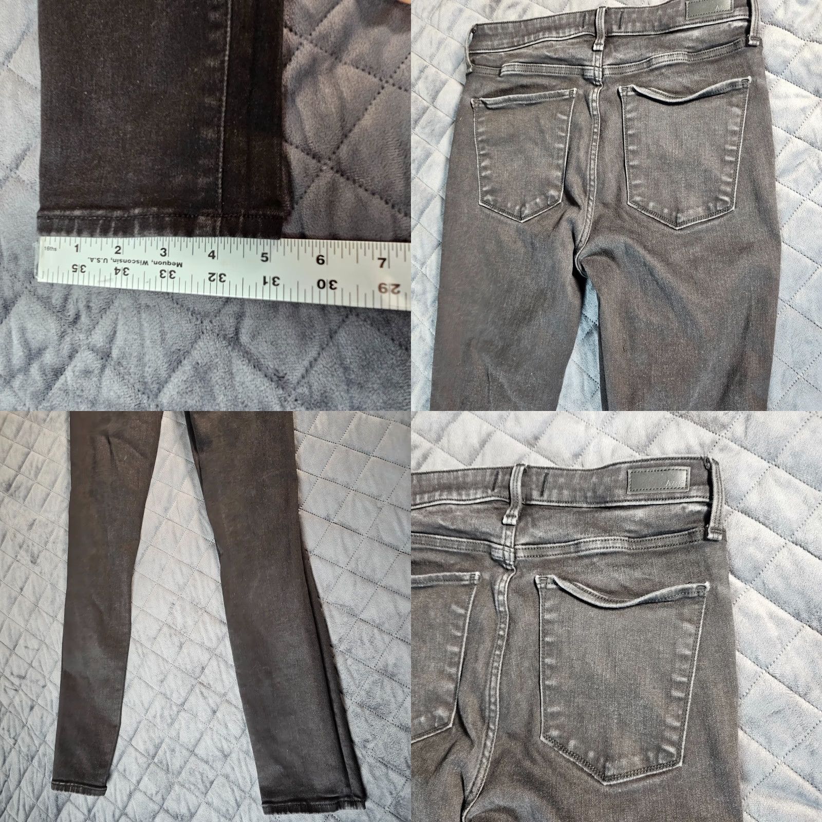 Abercrombie & Fitch Abercrombie & Fitch Simone High Rise Super Skinny Jeans Womens 29 Black Distressed Jeans (Dark Wash) - Cotton Blend Denim Size 29 Womens Size 29" - 8 Thumbnail
