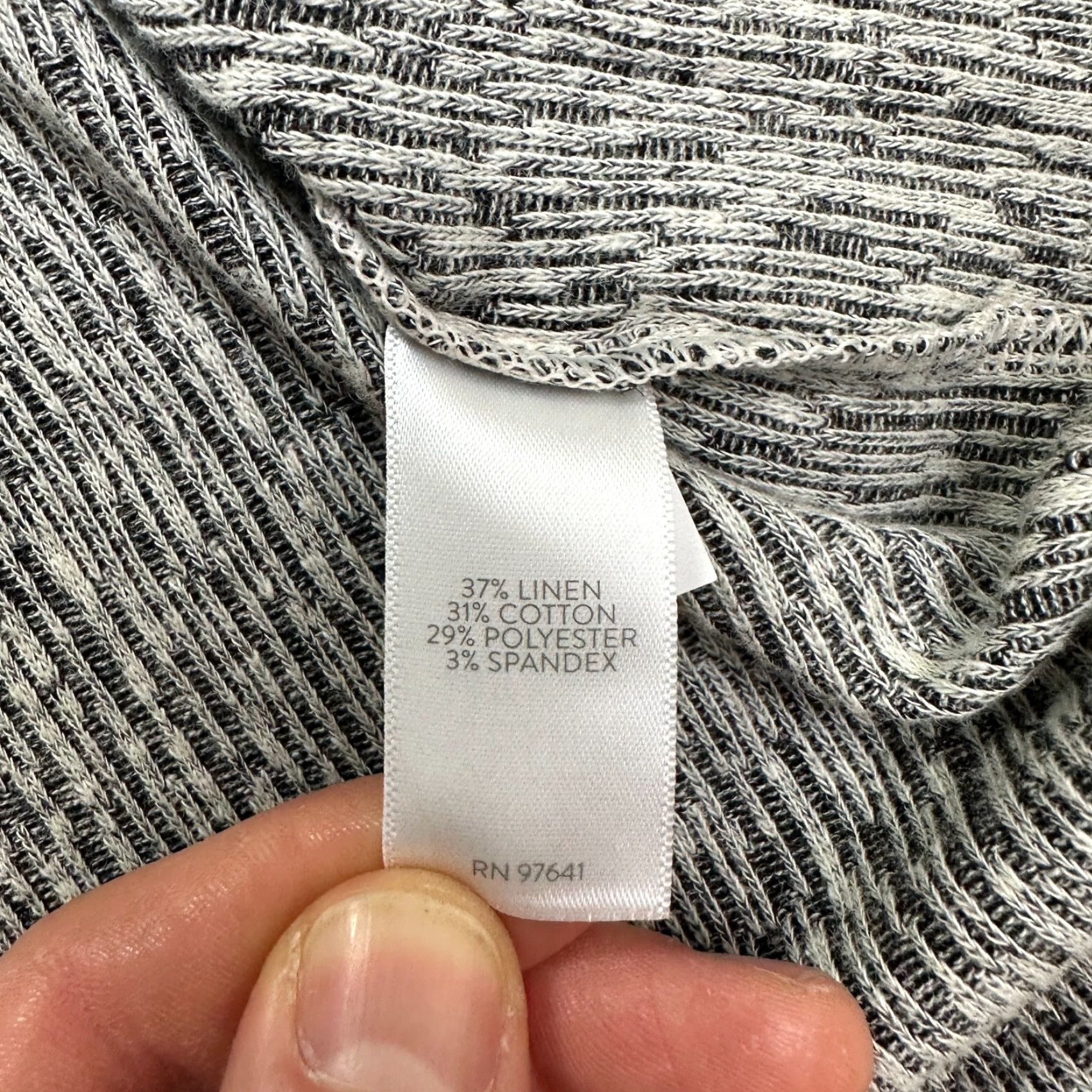 Vintage PureJill Linen Blend Top Women XS Gray Short Sleeve Pocket Soft Stretch Size XS / US 0-2 / IT 36-38 - 6 Thumbnail