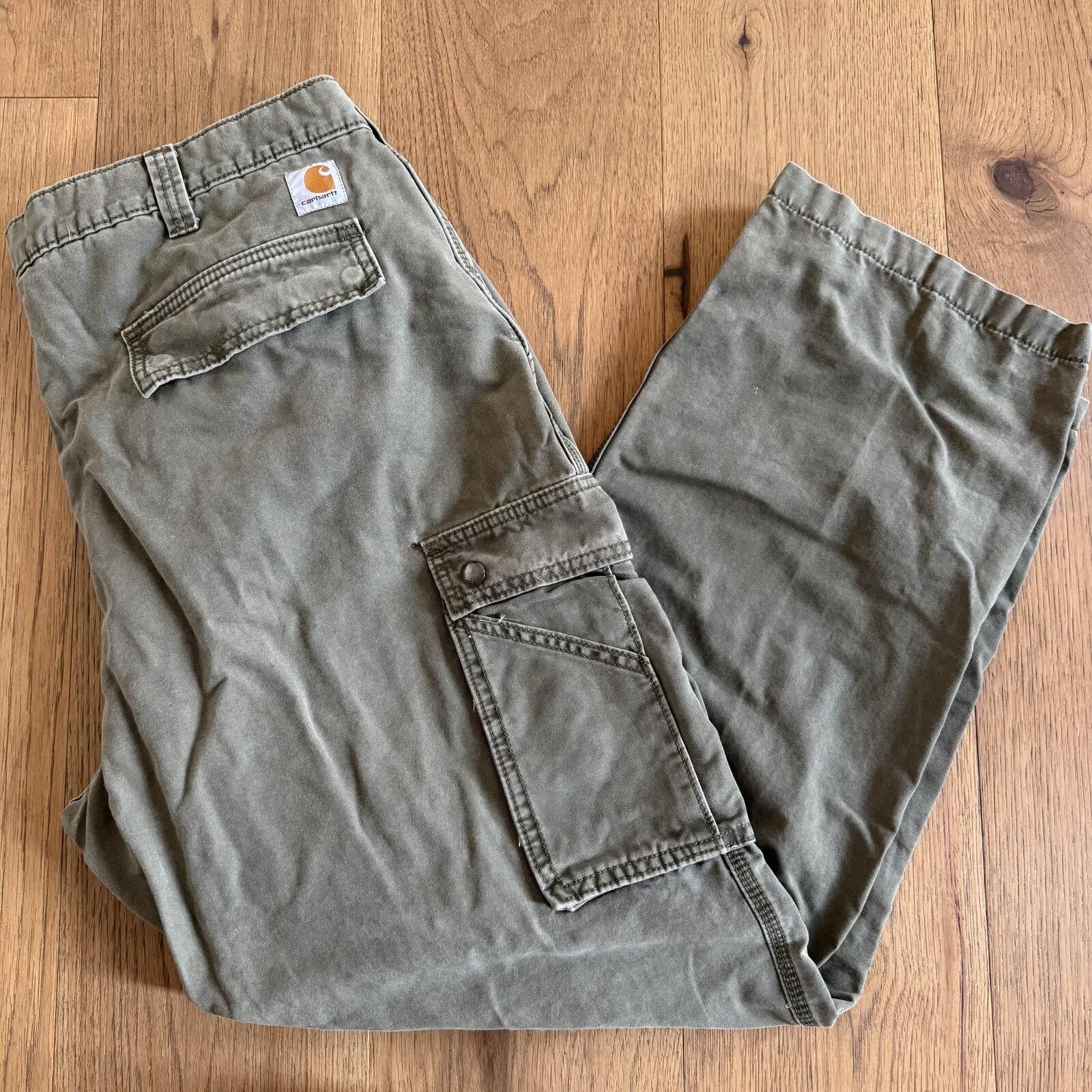 Carhartt VTG Carhartt Olive Green Cargo Pants 38-40 Size US 40 / EU 56 - 1 Thumbnail