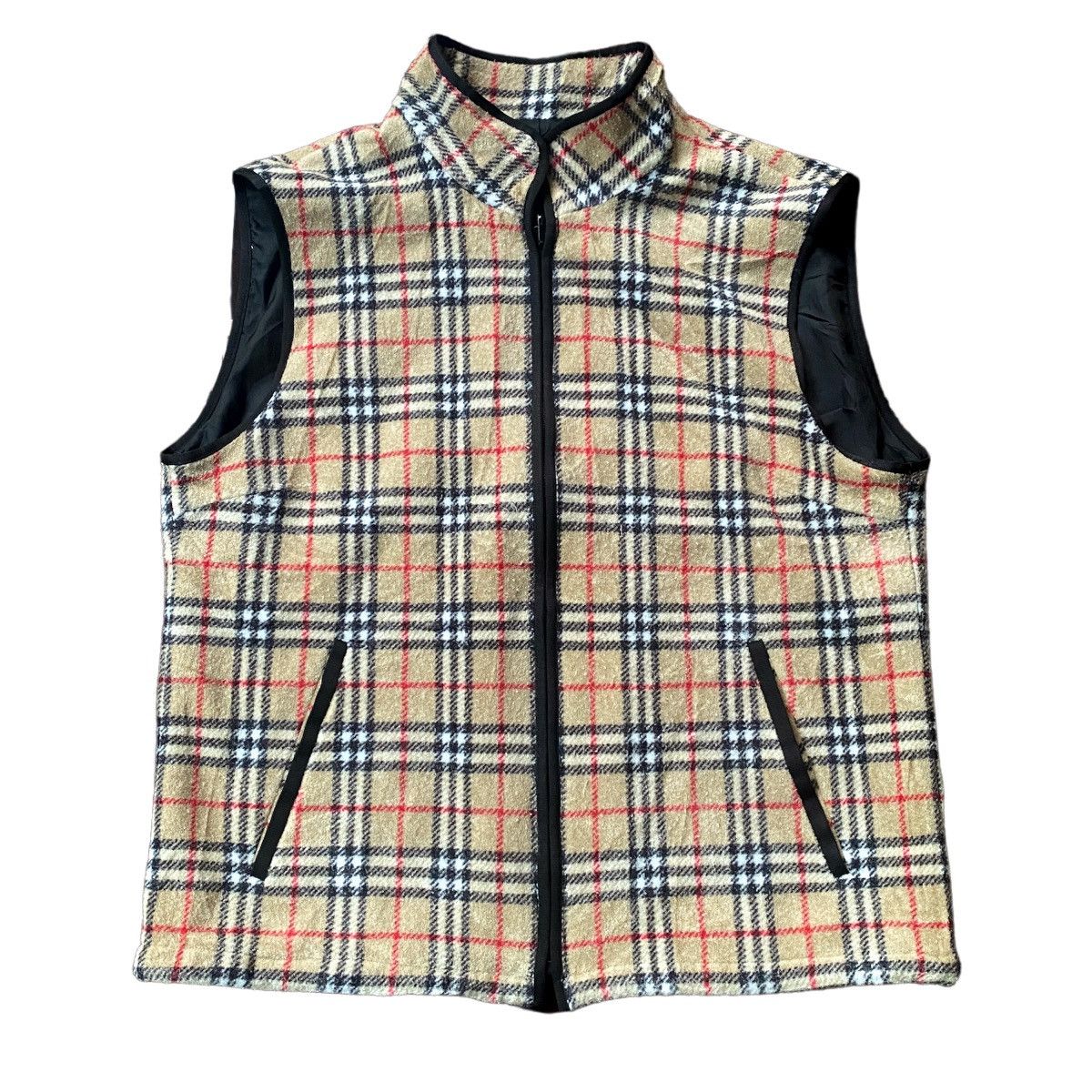 Burberry × Burberry Prorsum × Vintage Vintage Burberry Fleece Nova Check Vest Jacket Size US M / EU 48-50 / 2 - 1 Thumbnail