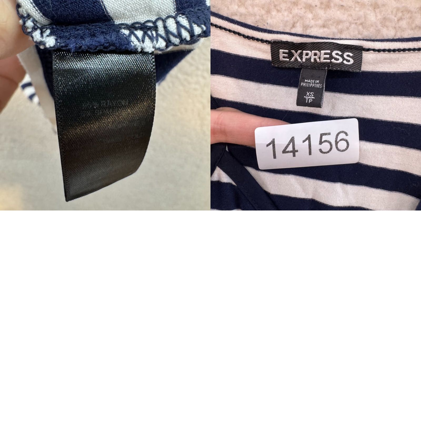 Express Y2K Vintage Camisole Tank Top XS Navy Blue White Striped Coastal Natutical Shirt XS Womens Size XS / US 0-2 / IT 36-38 - 8 Thumbnail