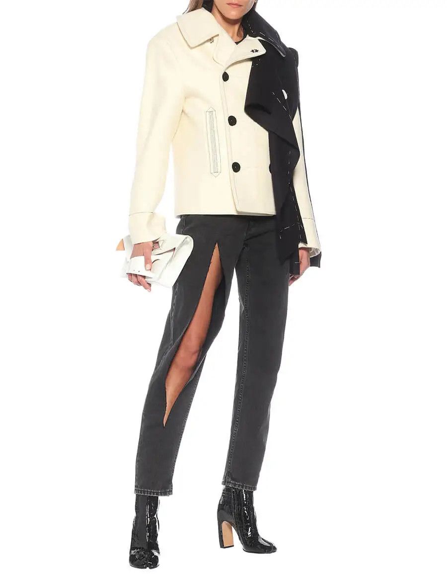 Maison Margiela o1y0625 Coat in White/Black Size M / US 6-8 / IT 42-44 - 2 Thumbnail