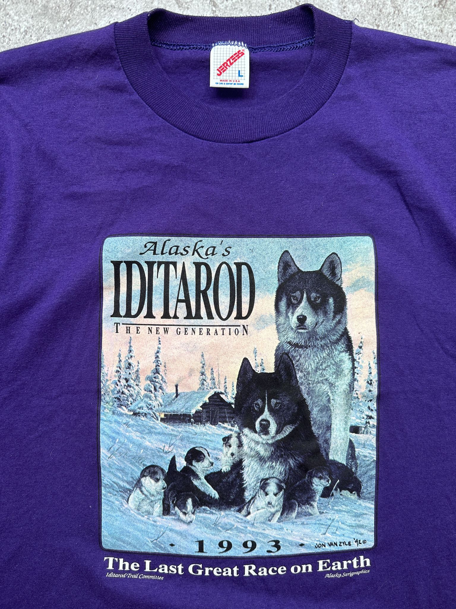 Vintage Vintage Iditarod Alaska Husky Dogs Printed Tee Size US M / EU 48-50 / 2 - 3 Thumbnail