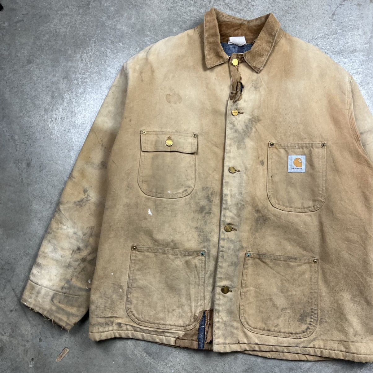 Carhartt 1990s carhartt chore jacket heavily distressed Size US XL / EU 56 / 4 - 8 Thumbnail