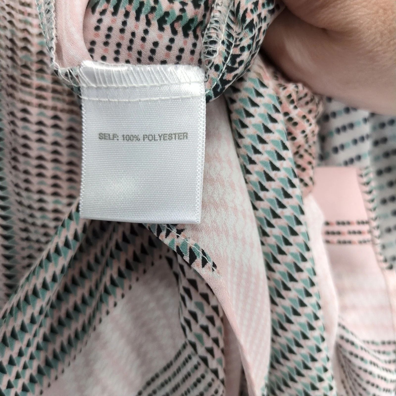 Other Rose & Olive Geometric Patchwork Print Button Up Shirt 2X Size XXL / US 16-18 / IT 52-54 - 6 Thumbnail
