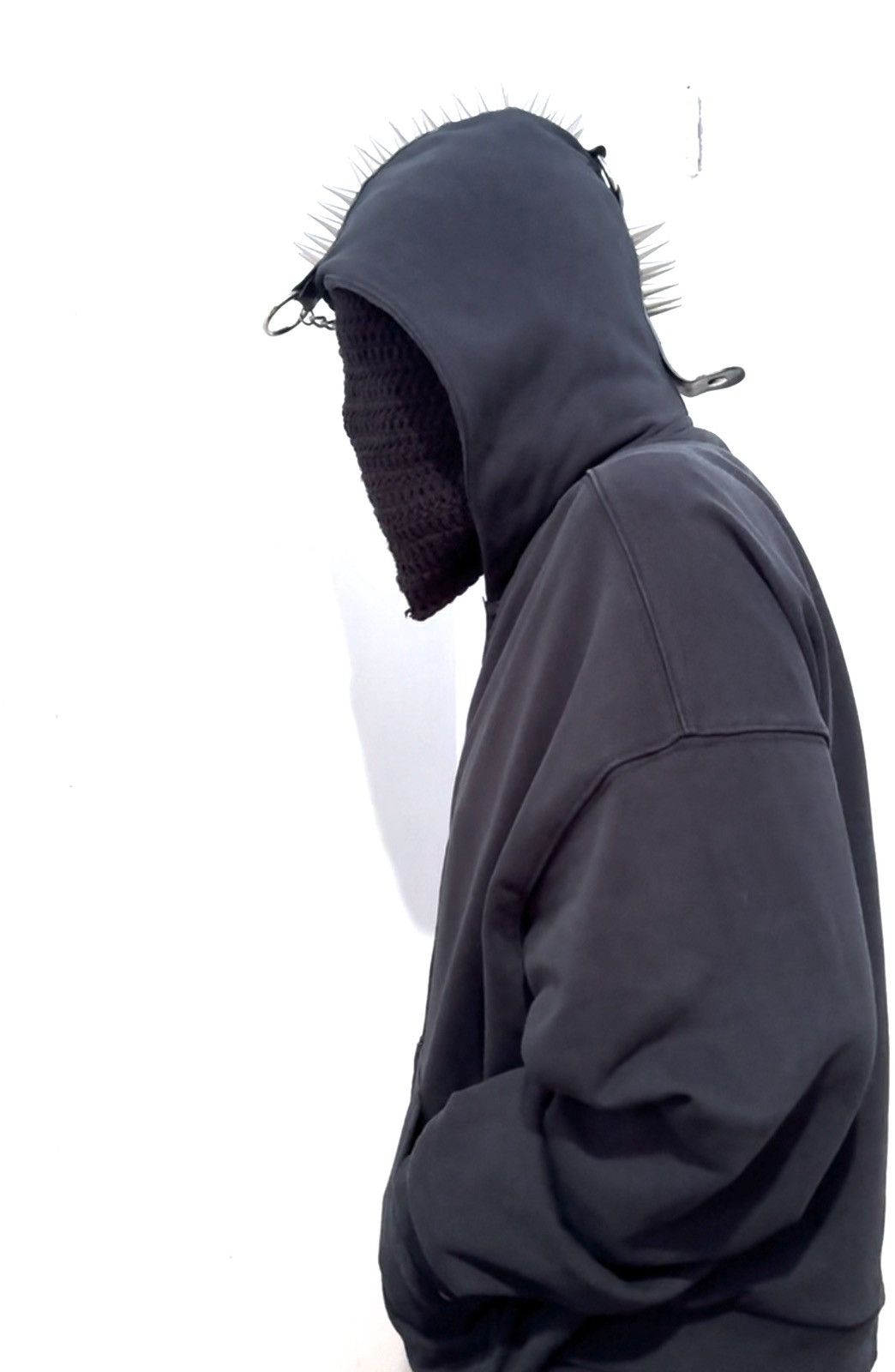 WE11DONE We11done Metal Mohawk Spike Black Zip-Up Hoodie Size US L / EU 52-54 / 3 - 9 Thumbnail