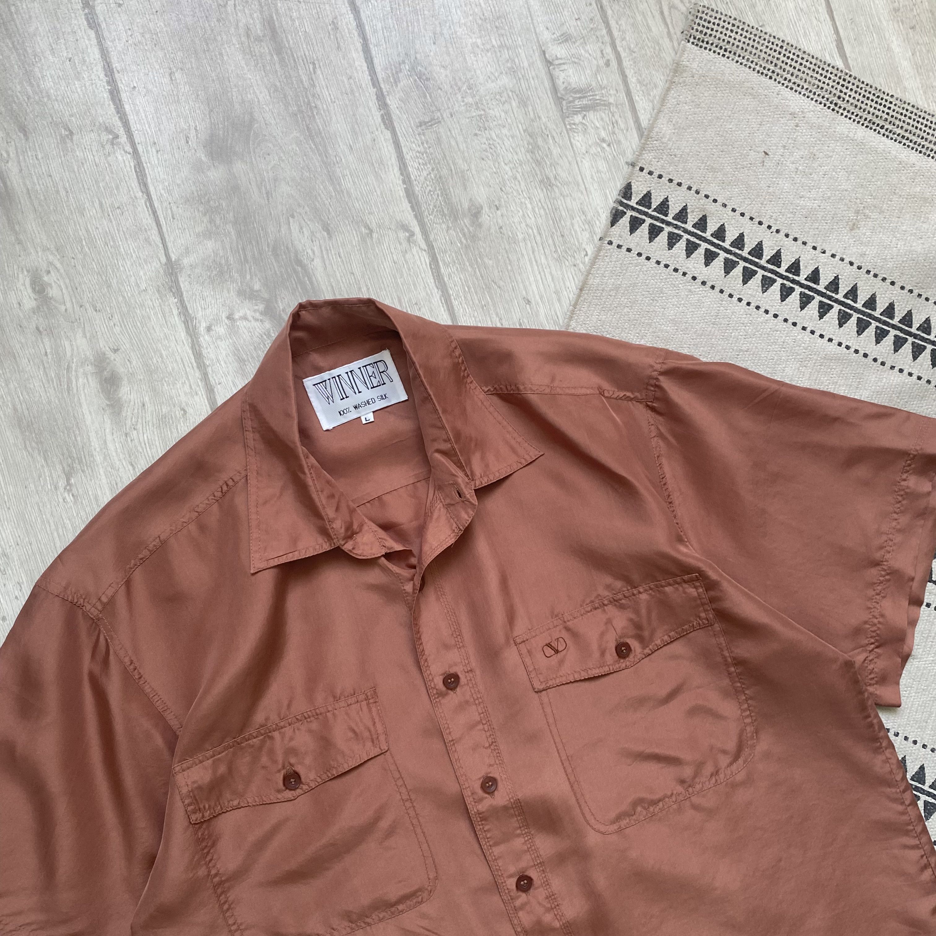 Versace Vintage 80s Silk Shirt Christian Dior style Oldmoney Size US L / EU 52-54 / 3 - 2 Thumbnail