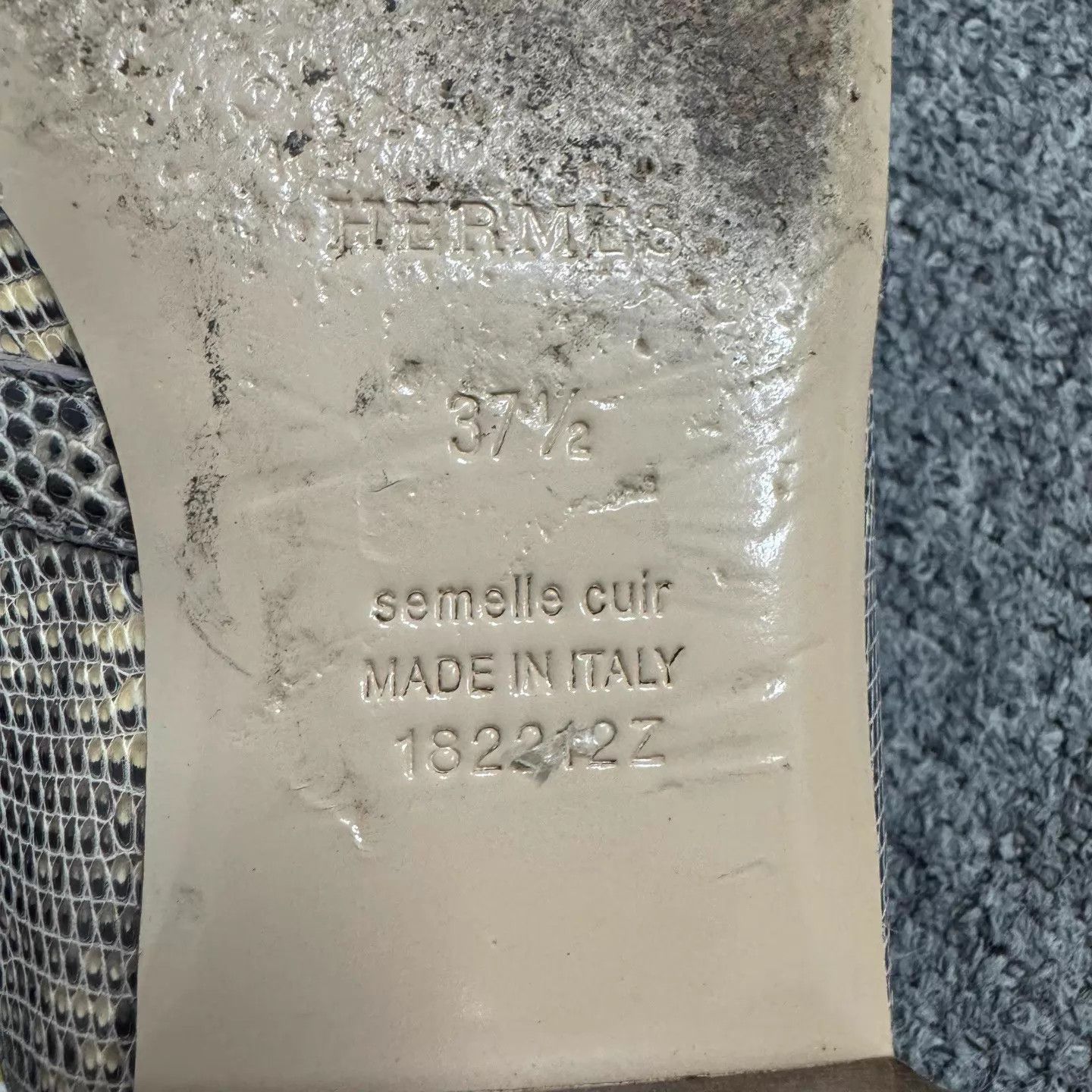 Hermes Hermes Lizard Skin Kelly Buckle Mule 37.5 97 New Size US 7 / IT 37 - 7 Thumbnail