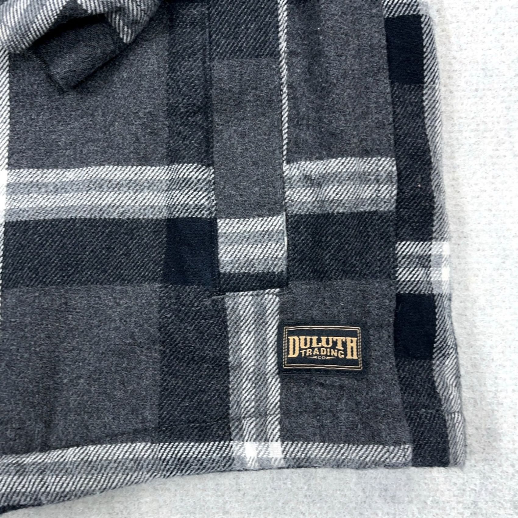 Vintage Duluth Shacket Men XL Gray Plaid Fleece-Lined Over Shirt Jacket Cotton Twill Knit Button Pockets Quilted Vintage: No Size US XL / EU 56 / 4 - 3 Thumbnail