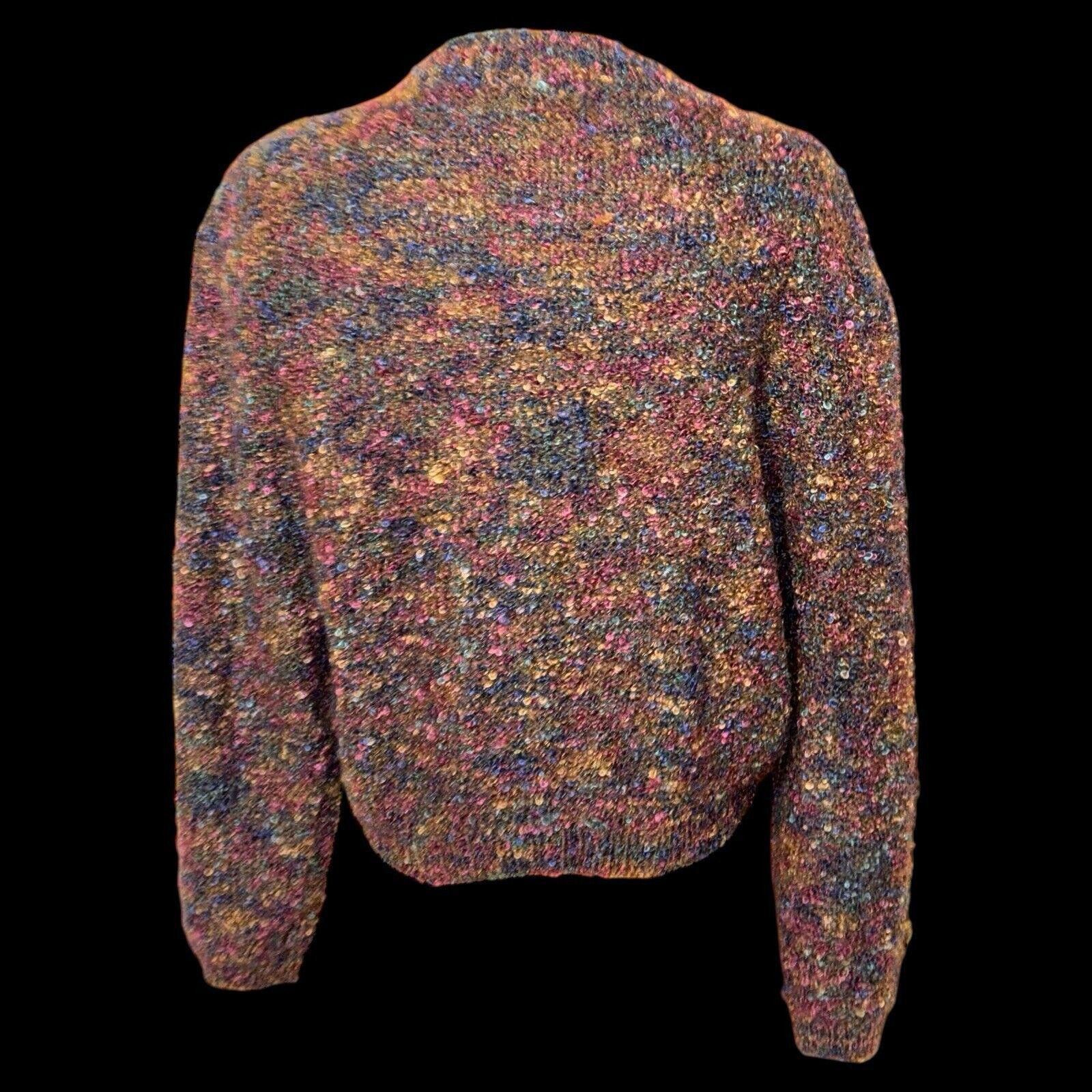 Designer Vintage OBR Brown Blue Mohair Blend Cardigan Sweater Sz M Size M / US 6-8 / IT 42-44 - 2 Thumbnail