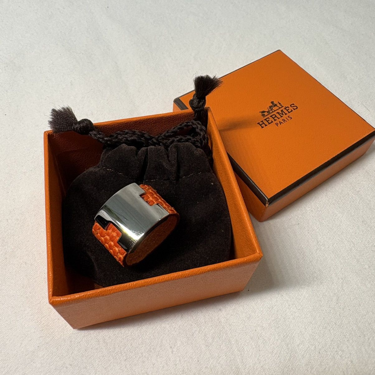 Hermes AUTHENTIC Hermes Olympe Ring with Lizard Leather Size ONE SIZE - 1 Thumbnail