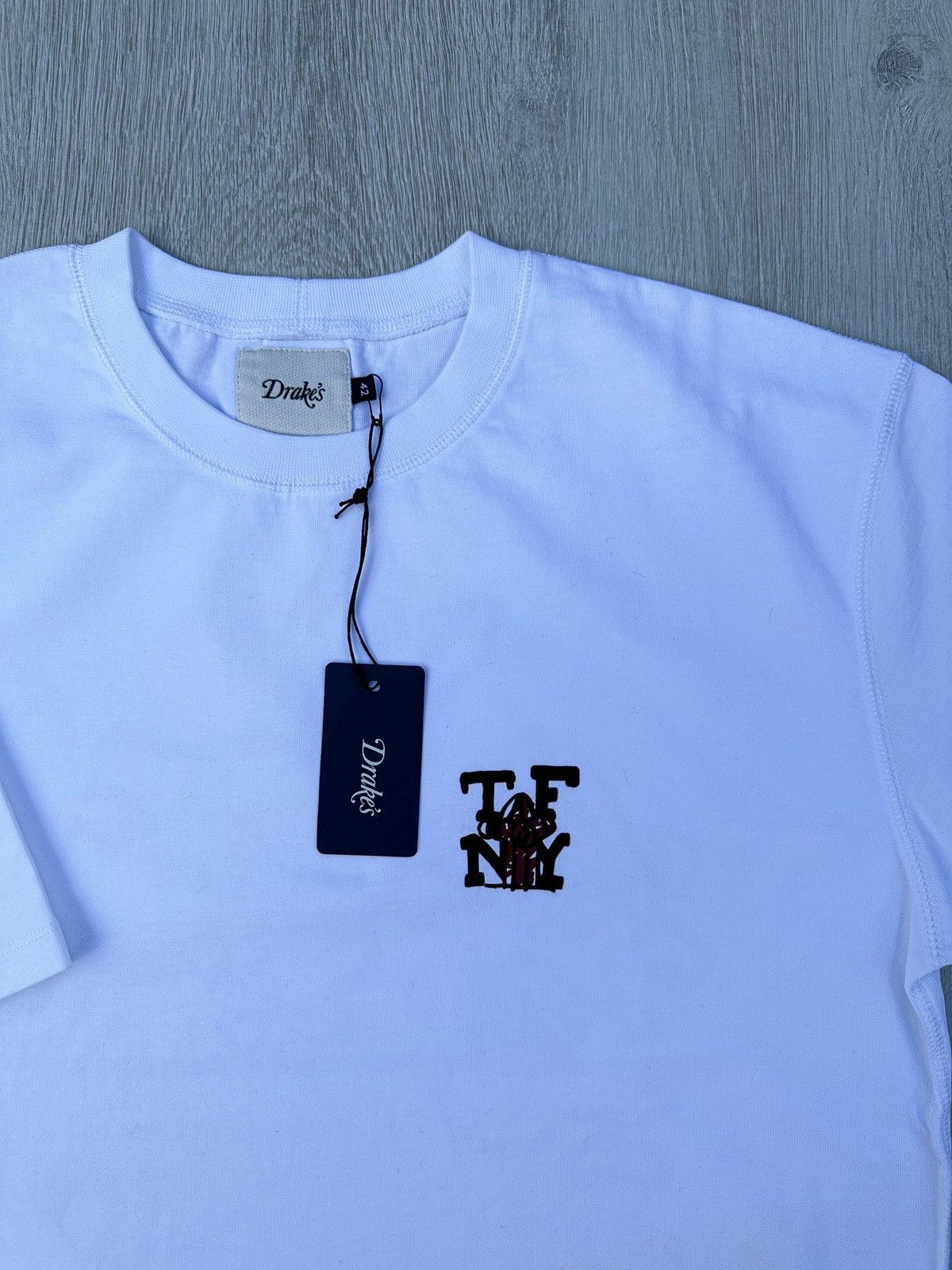 Drake's Drake's X Throwing Fits White Print Tee Shirt Size US M / EU 48-50 / 2 - 3 Thumbnail