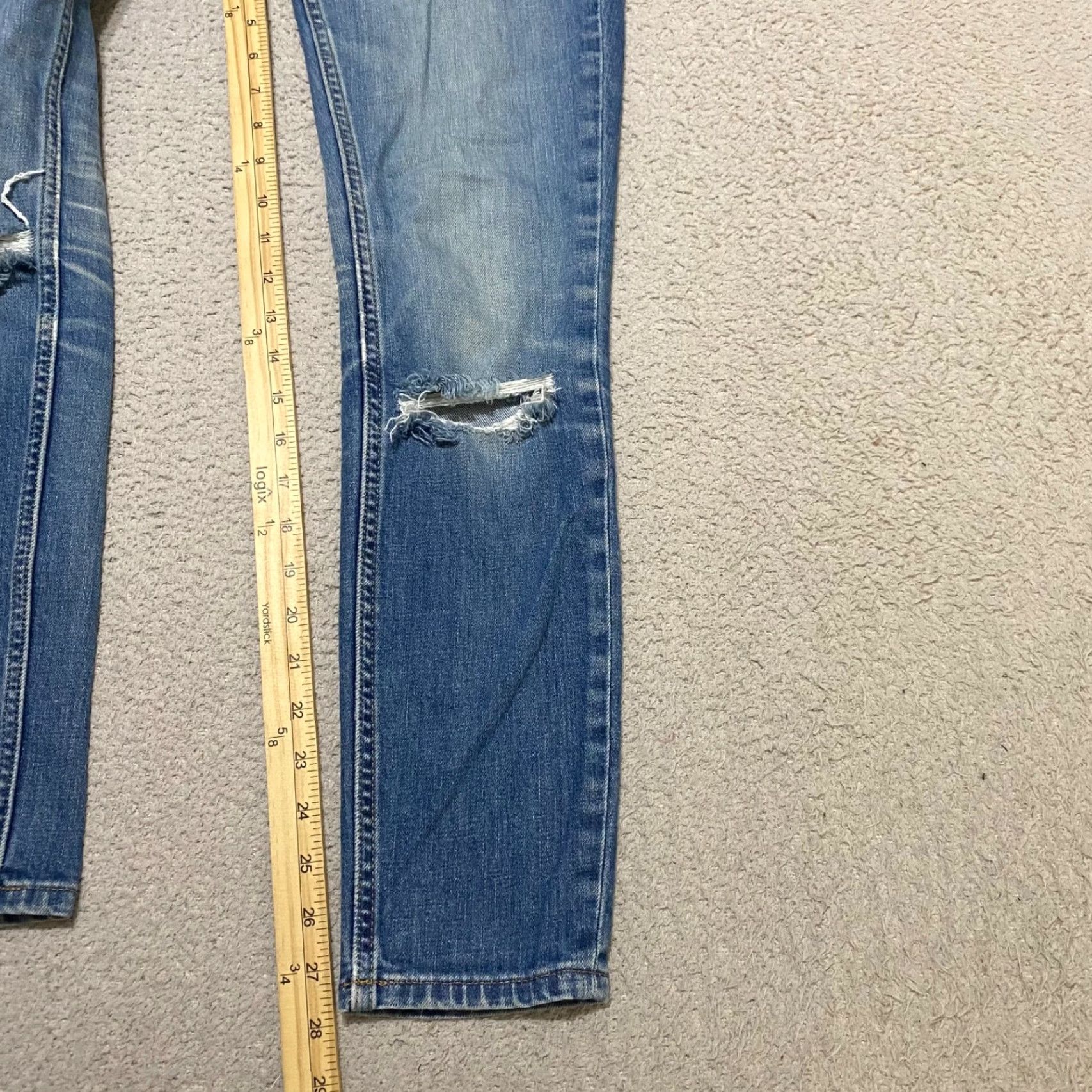 Everlane Everlane Jeans Blue Denim Medium Wash Skinny High Rise Womens 26 Distressed Modern Slim Pockets 5-Pocket Design Cotton Spandex Size 26 Regular Size 26" / US 2 / IT 38 - 6 Thumbnail