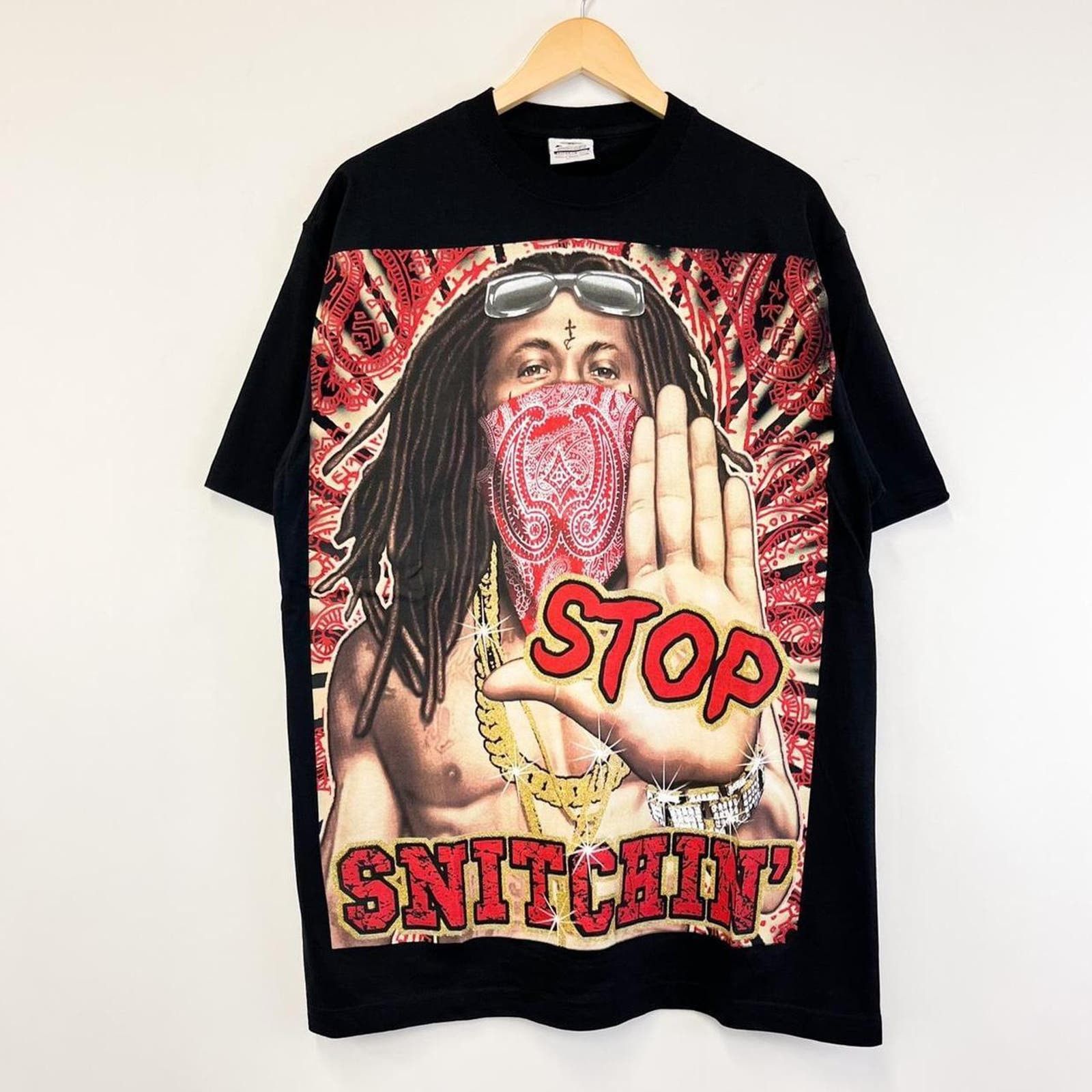 Image of Vintage Lil Wayne Stop Snitchin in Black, Men's (Size XL)