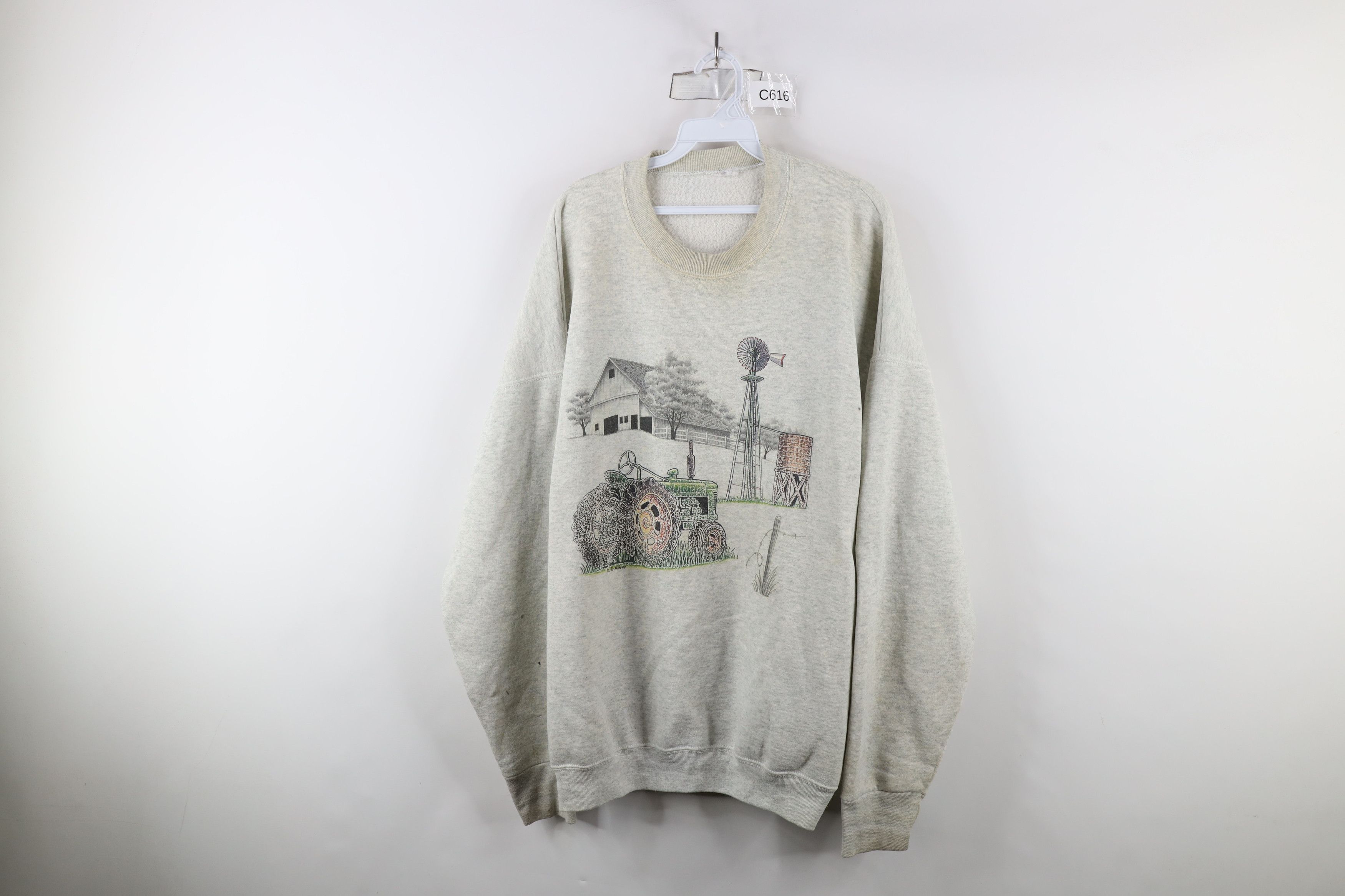 Vintage Vintage 90s Streetwear Country Farmhouse Tractor Sweatshirt Size US XXL / EU 58 / 5 - 1 Thumbnail