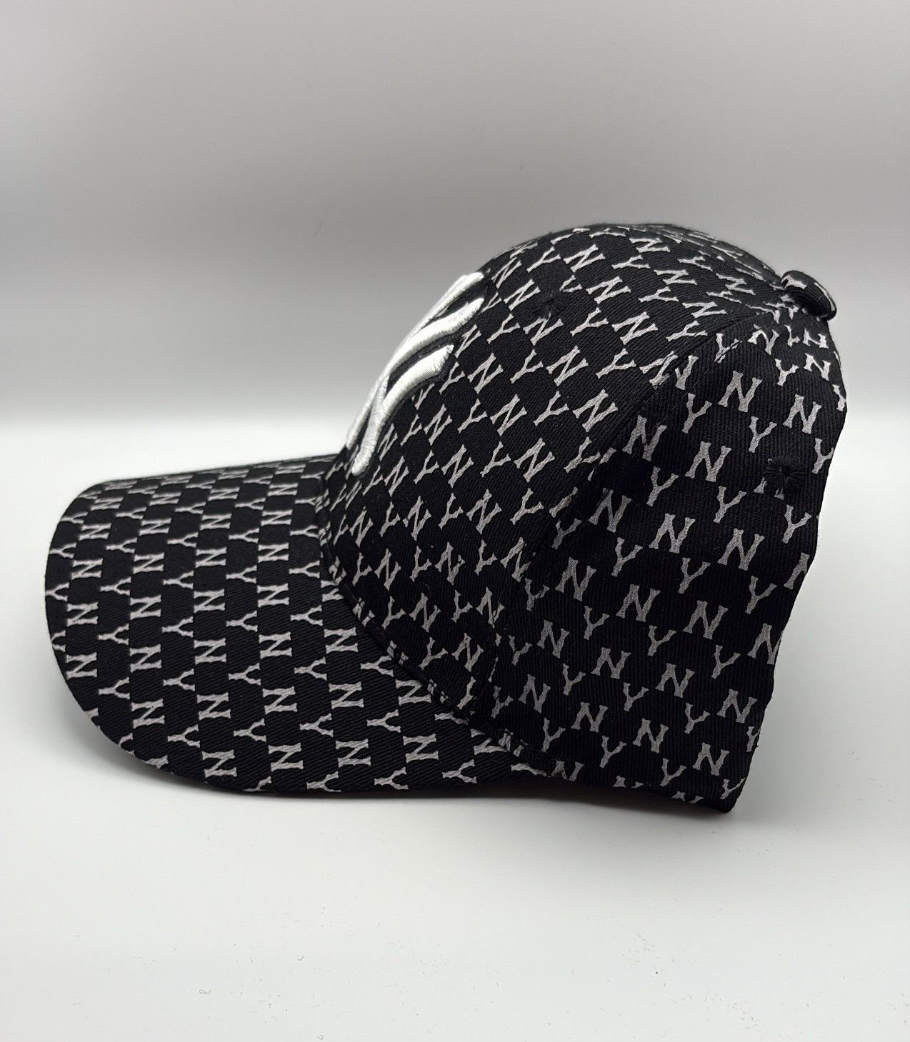 New York Yankees New York Yankees Black Monogram Logo Adjustable Baseball Cap Size ONE SIZE - 2 Thumbnail