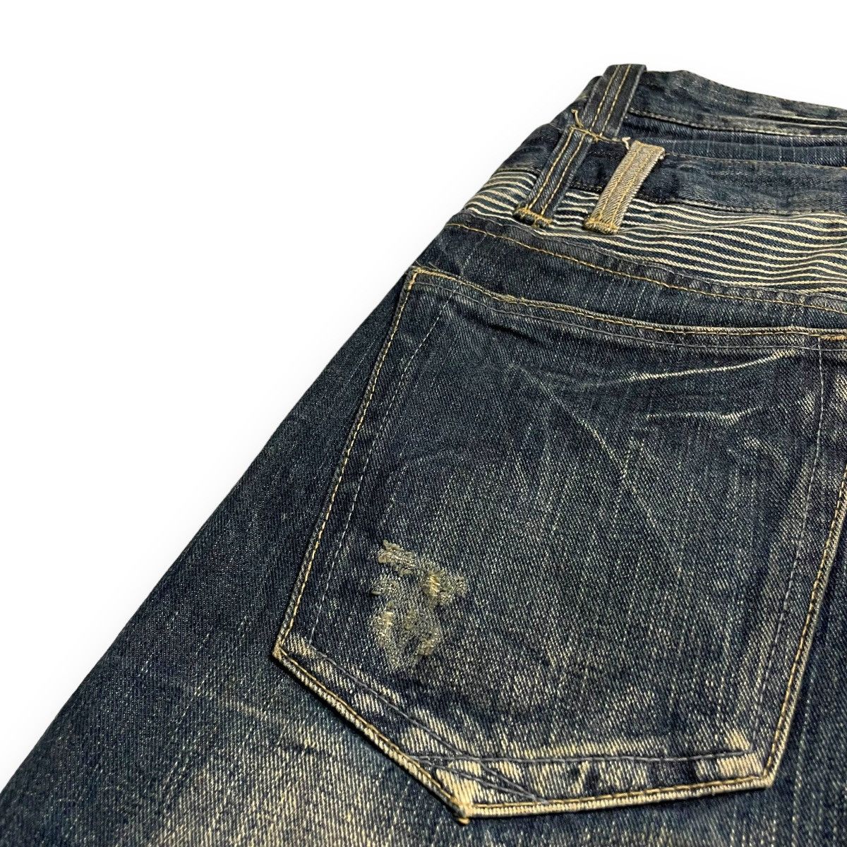 If Six Was Nine × Japanese Brand × Le Grande Bleu (L.G.B.) 🇯🇵 DOMINATED HANDCRAFTED DOUBLE WAIST DISTRESSED DENIM PANTS Size US 30 / EU 46 - 12 Thumbnail