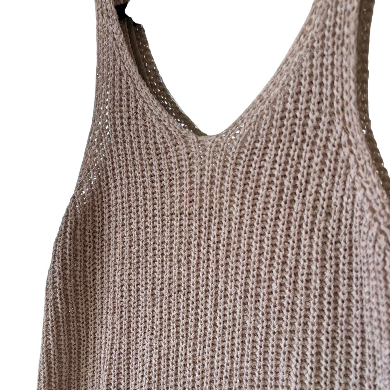 Vintage 8 Red Butterflies Beige Knit Sweater Tank Boho Bohemian Size S / US 4 / IT 40 - 4 Thumbnail