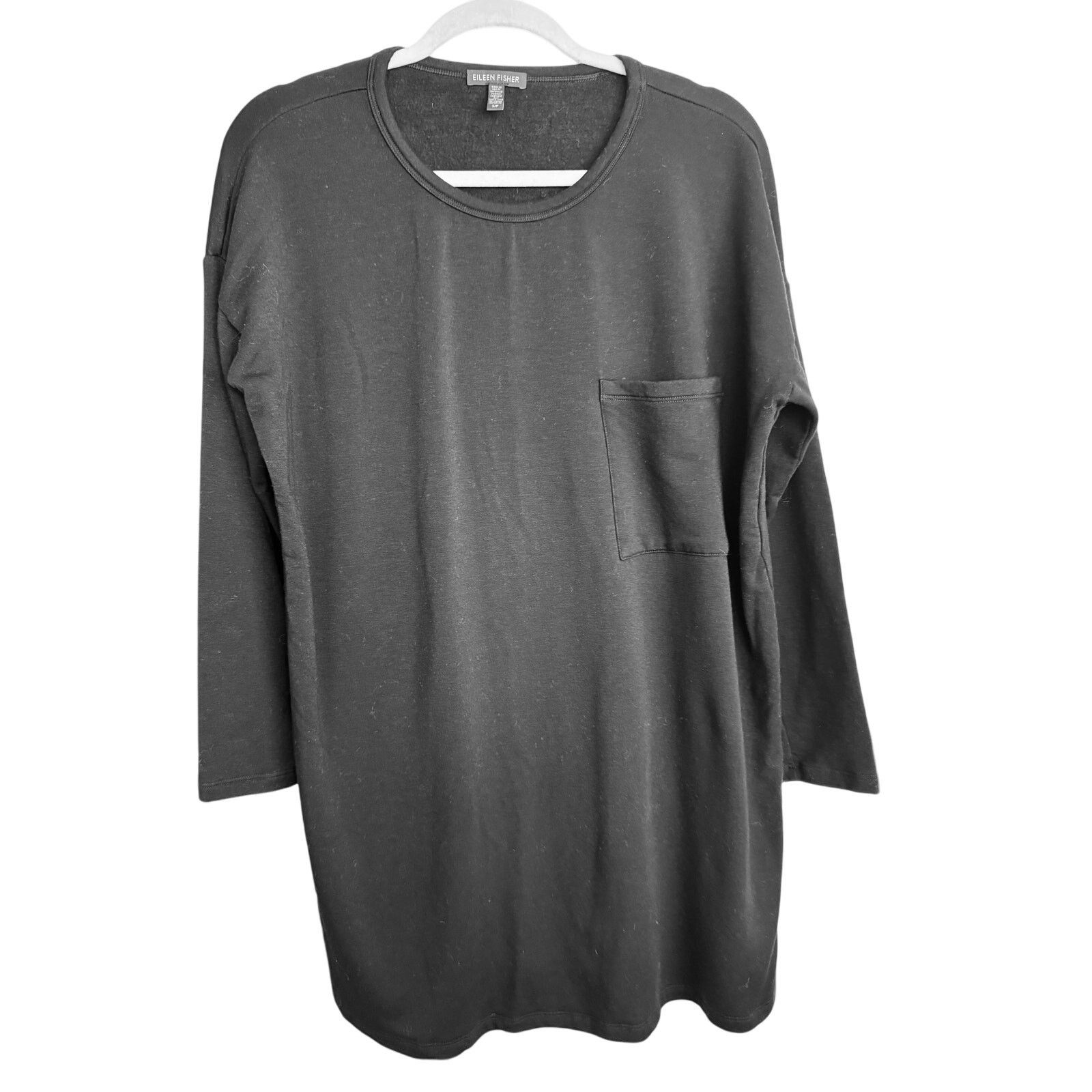 Eileen Fisher Eileen Fisher Stretch Tencel Fleece LS Shirt Black sz S Size S / US 4 / IT 40 - 1 Thumbnail