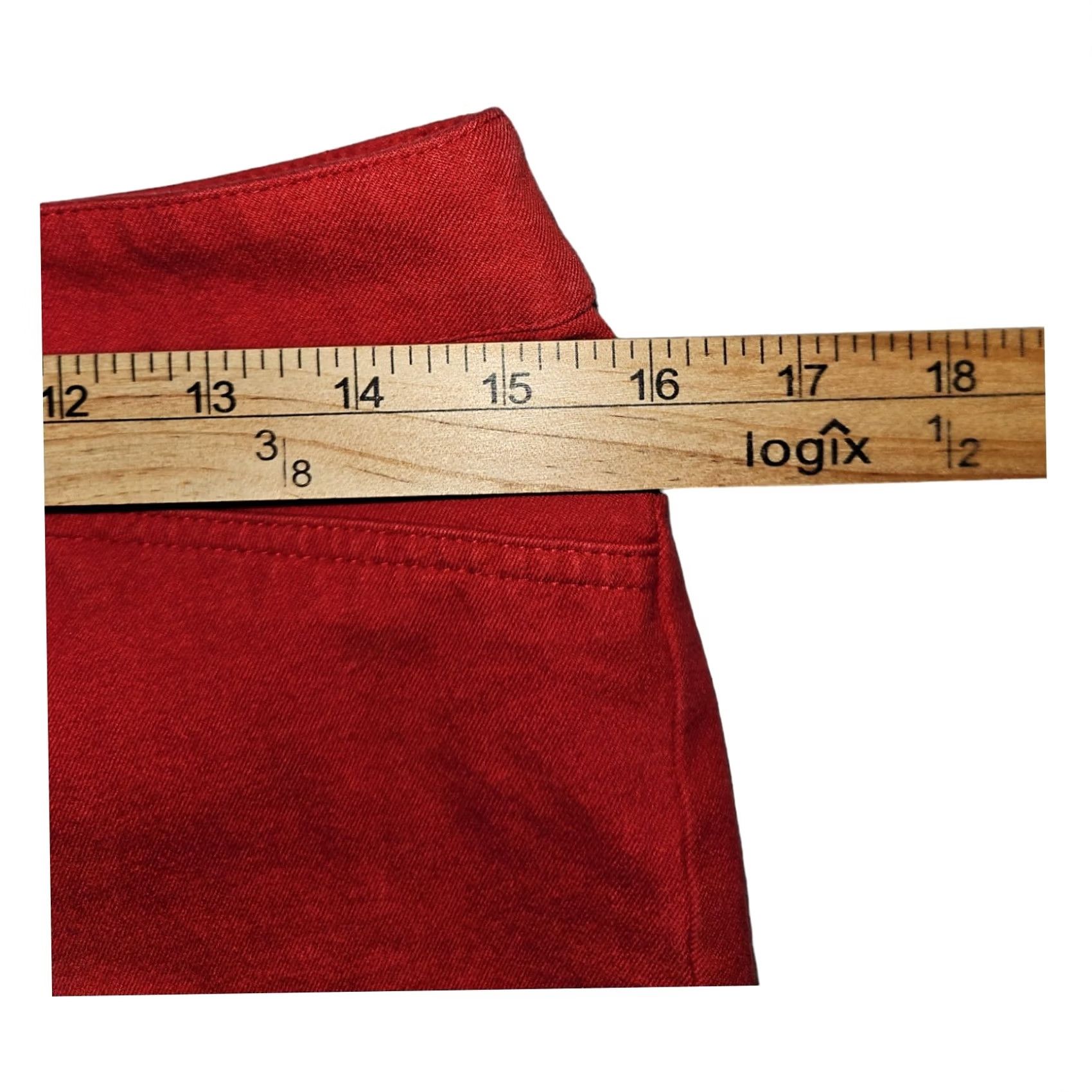 Vintage Chico's Jeans Size 00 Straight Low Rise Red Stretch Back Pockets Casual Workwear Ladies Size 24" / US 00 / IT 34 - 3 Thumbnail