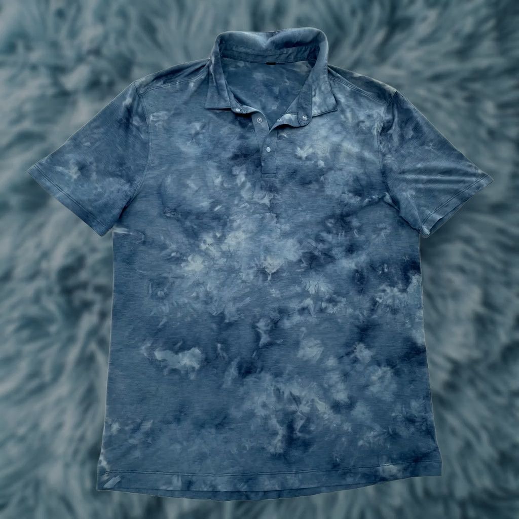 Lululemon Lululemon Polo Shirt Adult Large Blue Tie Dye Snap Button Golf Active Mens L Size US L / EU 52-54 / 3 - 1 Thumbnail