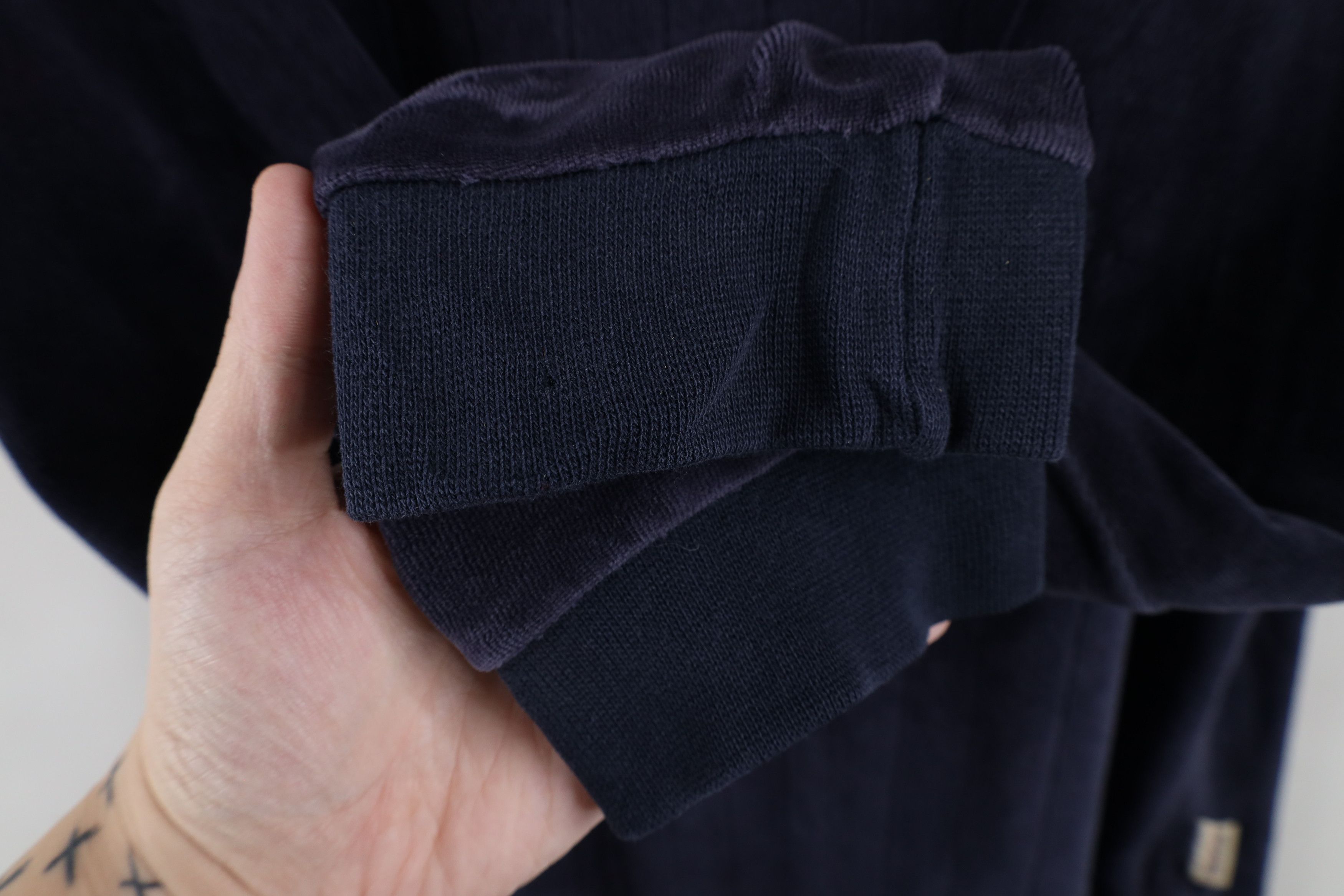 Vintage Vintage 90s Streetwear Striped Velour Long Sleeve Rugby Polo Size US L / EU 52-54 / 3 - 4 Thumbnail