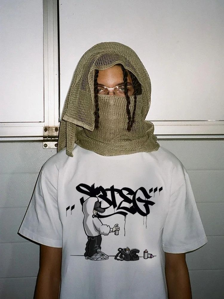 Designer × Vintage Men’s Oversized Graphic Tee Y2K Hip Hop Streetwear Cotton Size US L / EU 52-54 / 3 - 1 Thumbnail