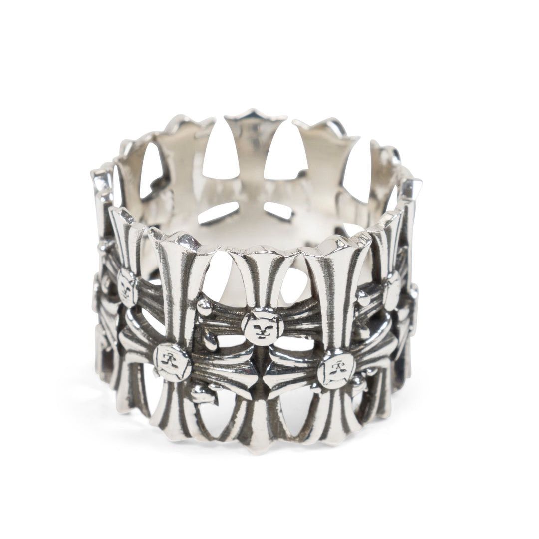 RIPNDIP RIPNDIP CHROME CROSS RING (SILVER) Size ONE SIZE - 1 Thumbnail
