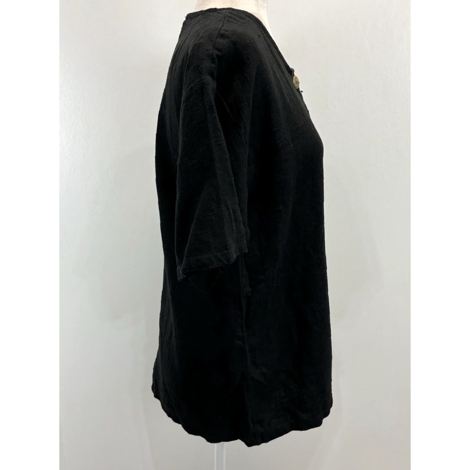 J Brand Zack Linen Button Up Shirt Womens Black Medium Size M / US 6-8 / IT 42-44 - 4 Thumbnail