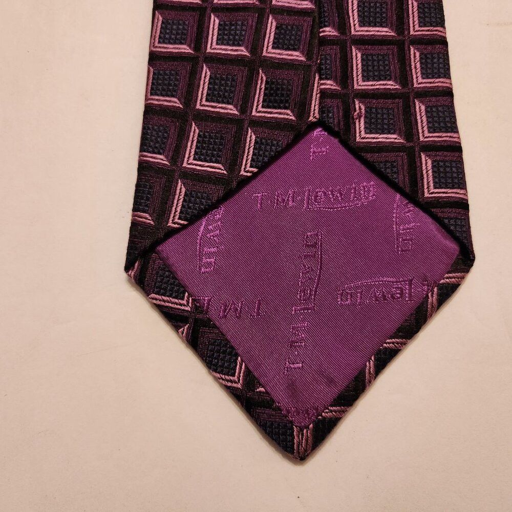 T.M. Lewin T.M.lewin men's purple 100%silk tie 3 1/2" X 58 1/2" Size ONE SIZE - 3 Thumbnail