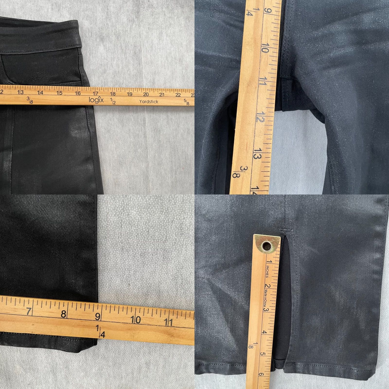 L'AGENCE L’AGENCE Pants Black Coated High Rise Bootcut Flare Split Womens 30 Ladies Size 30" / US 8 / IT 44 - 8 Thumbnail