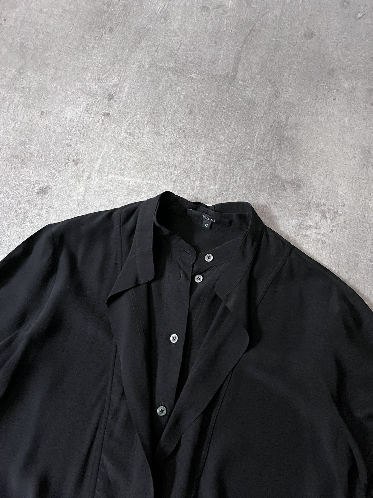 Gucci Gucci double collar silk shirt women black Size M / US 6-8 / IT 42-44 - 4 Thumbnail