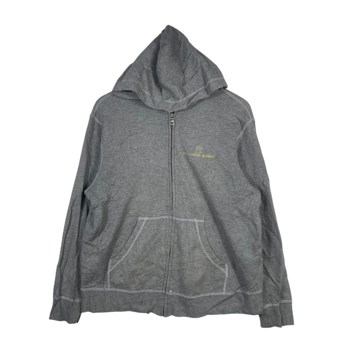 Jean-Michel Basquiat Jean Michel Basquiat Full Zip Hoodie Grey Embroidered Art Size US L / EU 52-54 / 3 - 1 Thumbnail