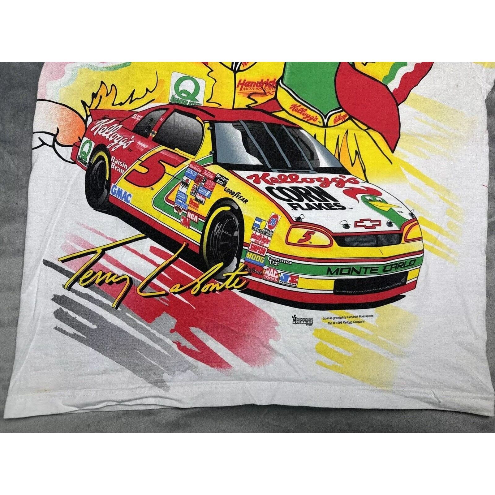 Fruit Of The Loom VTG 1996 Chase Mens XL NASCAR Terry Labonte Kelloggs AOP Size US XL / EU 56 / 4 - 2 Thumbnail