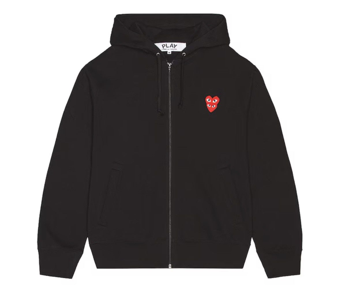 Comme des Garcons PLAY COMME DES GARÇONS PLAY Black Zip-Up Double Heart Hoodie Size US XL / EU 56 / 4 - 1 Thumbnail