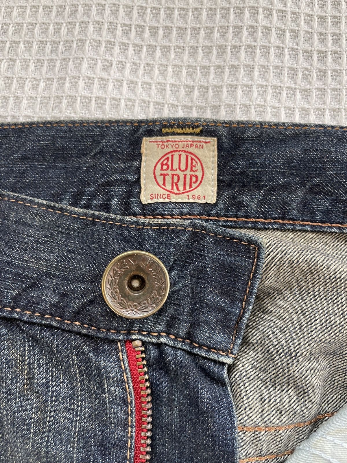 Edwin Last Drop🔥Rare🔥Vintage EDWIN Blue Trip Tokyo Japan Denim Size US 33 - 7 Thumbnail
